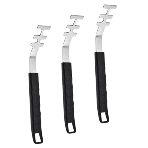 ELAYARD 3 Stück Teiliges Grillrostheber aus Edelstahl Hitzebeständige Grillrostzange mit Rutschfestem Griff Multifunktional für Holzkohlegrills und Camping Sicheres Greifen Heißer von ELAYARD
