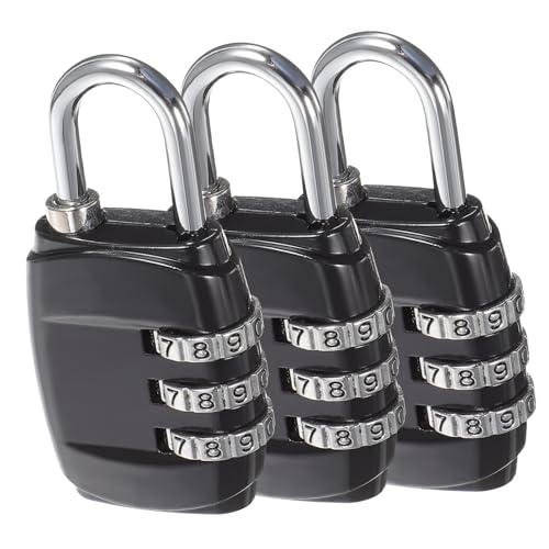 ELAYARD 3 Stück Teiliges Zahlenschloss aus Zinklegierung Wetterfestes Vorhängeschloss mit Klarem Ziffernblatt Sicher und Tragbar für Schrank Rucksack Koffer und Outdoor nutzung von ELAYARD