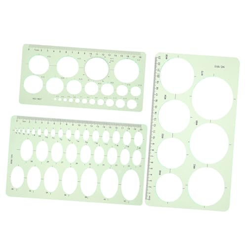 ELAYARD 3 Stück Teiliges Zeichenschablonen aus Robustem Geometrische Zeichenhilfen mit Ellipsen und Kreisvorlagen Technische Zeichenlineale für Schüler Architektur Kunst und Bürogebrauch ELAYARD 3 Stück Teiliges Zeichenschablonen aus Robustem Geometrische Zeichenhilfen mit Ellipsen und Kreisvorlagen Technische Zeichenlineale für Schüler Architektur Kunst und Bürogebrauch von ELAYARD