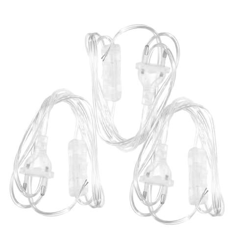 ELAYARD 3 Stück Transparente Euro Netzkabel mit Schalter Langlebiges PVC Kupfer Stromkabel Einsetzbar für Haushalt und Lampenanschluss Praktische Ersatz Leitung ELAYARD 3 Stück Transparente Euro Netzkabel mit Schalter Langlebiges PVC Kupfer Stromkabel Einsetzbar für Haushalt und Lampenanschluss Praktische Ersatz Leitung von ELAYARD