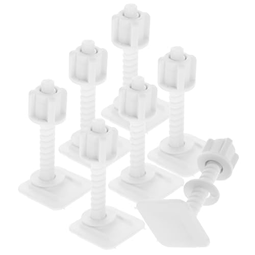 ELAYARD 4 Paare Toilettensitz Schrauben Kunststoff Befestigung Toilettensitz Ersatz Robust Langlebig Kompatibel für Heim und Gewerbe Toiletten Reparatur Zubehör von ELAYARD
