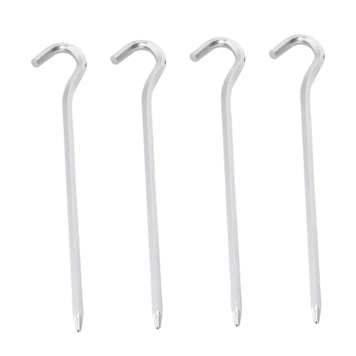 ELAYARD 4 Stück Aluminium Zeltpflöcke Langlebige Bodenanker für Outdoor Camping Strandmatten Heringe Robust und Formstabil für Zelte Pavillons Garten Windsicherung von ELAYARD