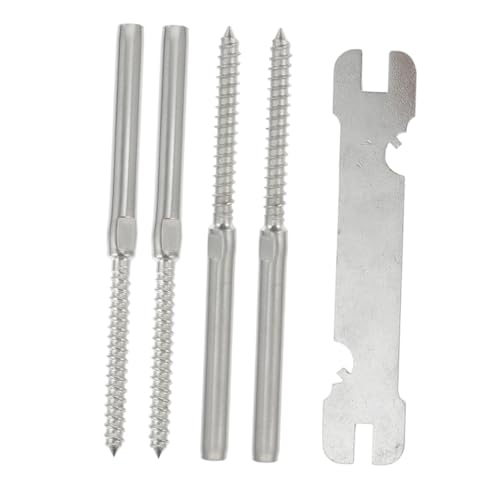 ELAYARD 4 Stück Edelstahl Drahtseil Spanner Teilig mit Swage Lag Schrauben für Holzpfosten Geländersystem Rostfrei Einfache Montage für DIY Deckgeländer Holzgeländer ELAYARD 4 Stück Edelstahl Drahtseil Spanner Teilig mit Swage Lag Schrauben für Holzpfosten Geländersystem Rostfrei Einfache Montage für DIY Deckgeländer Holzgeländer von ELAYARD