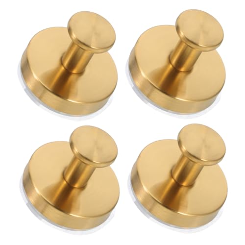 ELAYARD 4 Stück Edelstahl Saugnapf Haken No Drill Wandhaken Belastbar Für Bad Küche Schlafzimmer Modernes Design Vielseitig Für Handtücher Mäntel Hüte Goldfarben von ELAYARD