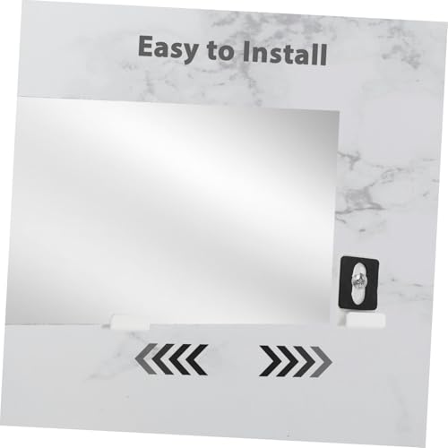 ELAYARD 4 Stück Edelstahl Spiegelhalter mit Klebepad Rostfrei Quadratisch Sichere Wandbefestigung Rutschfeste Glasklammern für Spiegel bis Mittlerer Modernes Design für Wohn Büroräume von ELAYARD