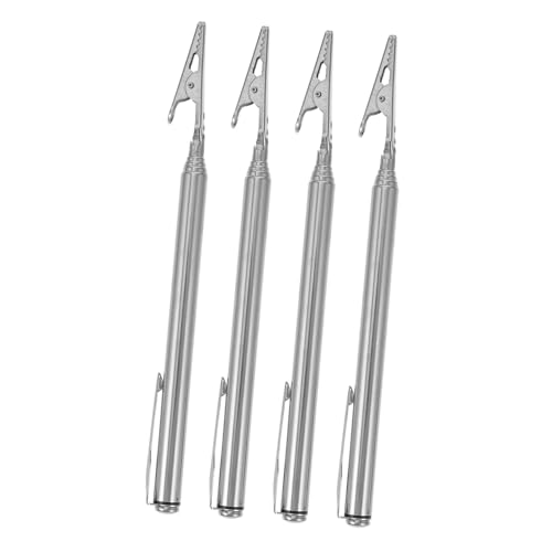 ELAYARD 4 Stück Edelstahl Teleskop Krokodilklemmen Verstellbar Rostfrei Mechaniker Werkzeug für Reparaturen Grillen Klimaanlagen und Automobilbereich Langlebige Alligator Clips mit von ELAYARD