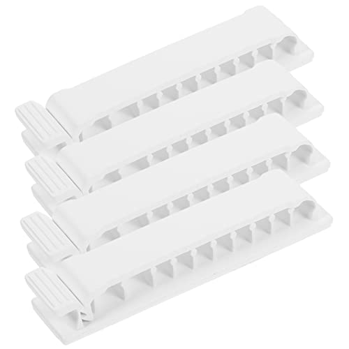 ELAYARD 4 Stück Kabelhalter Selbstklebend Verstellbare Kabelclips zur Kabelorganisation Bohrfreie Befestigung für USB Daten und Kopfhörerkabel Am Schreibtisch Büro Auto Weiß von ELAYARD