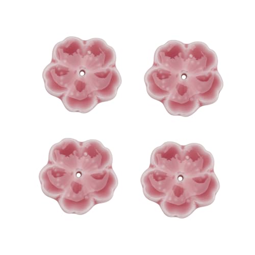ELAYARD 4 Stück Keramik Räuchergefäß mit Kirschblüten Design Hitzebeständig Eleganter Desktop dekor Geeignet für Yoga Meditation Wohnzimmer Büro und Zuhause von ELAYARD