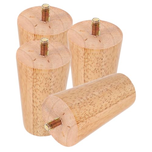 ELAYARD 4 Stück Massive Holz Möbelfüße mit Schrauben Konische Ersatzbeine für Sofa Bett Tisch Tv Schrank Nachttisch Moderne Holzbeine für Vielseitige Möbelanpassung und Einfache Montage von ELAYARD