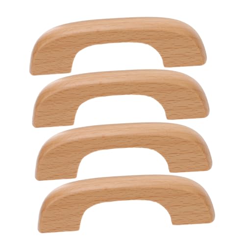 ELAYARD 4 Stück Moderner Teilig Massivholz Möbelgriffe für Schrank und Schublade Buche Lackiert Lochabstand Einfache Montage Ergonomisch Robust und Vielseitig für Küche Schlafzimmer Bad von ELAYARD