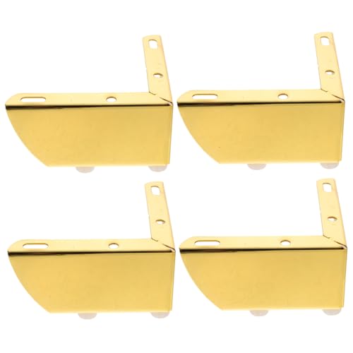 ELAYARD 4 Stück Möbelfüße Gold Winkelform Sofatisch Couch Bein Möbelbein mit Gummisohle Robust Hohe Tragkraft Vielseitig für Sofa Tv Schrank Kommode von ELAYARD