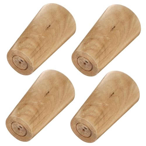 ELAYARD 4 Stück Möbelfüße aus Massivem Holz Stabile Möbelbeine für Sofas Schränke Tische Tragfähig Naturbelassen Handpoliert Langlebig von ELAYARD