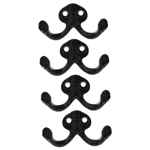 ELAYARD 4 Stück Retro Vintage Wandhaken aus Robustem Zinklegierung für Badezimmer und Garderobe Verschleißfest Einfach zu Montieren Multifunktionale Wandhaken für Handtücher Mäntel und von ELAYARD