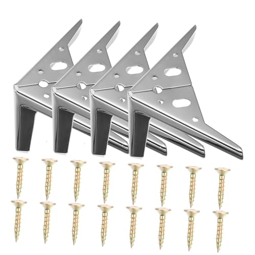 ELAYARD 4 Stück Teiliges Dreieckige Metallfüße aus Stahl für Sofa Kommode Tisch Kratzfest Geräuschreduzierend Rostfrei Hohe Tragfähigkeit Stabile Möbelfüße für Wohnzimmer und Badmöbel von ELAYARD