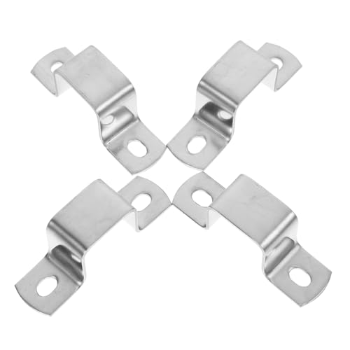 ELAYARD 4 Stück Teiliges Edelstahl Quadratrohrschellen U halterung Rohrklemme Montageschelle Rostfrei Wetterfest für Stabile Rohrbefestigung Innen Außen von ELAYARD