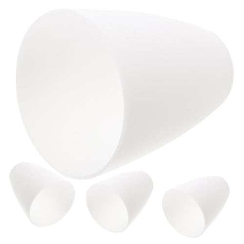 ELAYARD 4 Stück Teiliges Flacher Lampenschirme aus Kunststoff Weiß für Tischlampen Wandlampen und Stehleuchten Staubschützend Langlebig Modernes Schlichtes Design Sanfte Lichtstreuung von ELAYARD