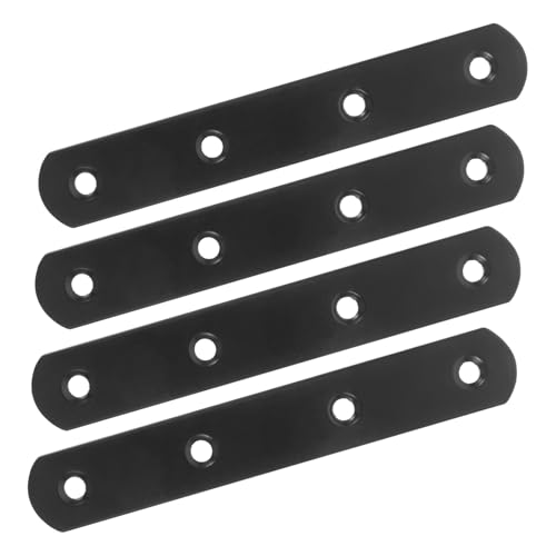 ELAYARD 4 Stück Teiliges Gerade Flache Reparaturplatten aus Robustem Schwere Verbindungsklammern für Holz für Möbel Bücherregale und Schränke Einfache Montage Dunkles Finish von ELAYARD