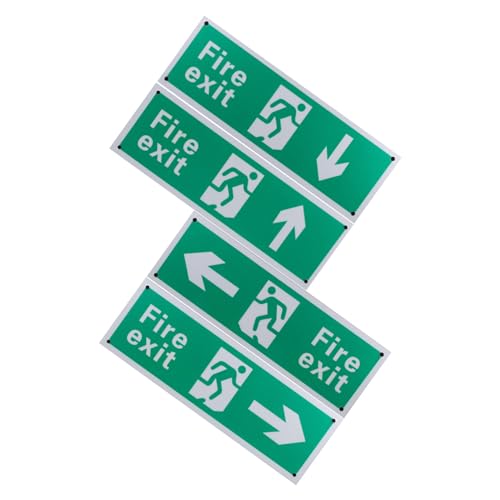 ELAYARD 4 Stück Teiliges Notausgangsschild aus Aluminiumlegierung Wetterfestes Sichtbares Fluchtweg Schild mit Pfeilen für Rechts Links oben Unten Einfach zu Montieren für Behörden ELAYARD 4 Stück Teiliges Notausgangsschild aus Aluminiumlegierung Wetterfestes Sichtbares Fluchtweg Schild mit Pfeilen für Rechts Links oben Unten Einfach zu Montieren für Behörden von ELAYARD
