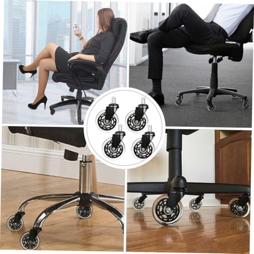 ELAYARD 4 Stück Teiliges PU Transparent für Bürostuhl Schreibtischstuhl Parkett und Hartböden Langlebig Leicht Laufend Einfache Montage Möbelzubehör für Home Office von ELAYARD
