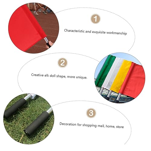 ELAYARD 4 Stück Teiliges Schiedsrichter flaggen Edelstahlstab Ergonomischem Schwammgriff Leichte Signalflaggen in Gelb Rot Grün Weiß für Rennen und Sportveranstaltungen von ELAYARD