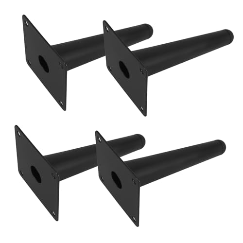 ELAYARD 4 Stück Teiliges Set Metall Tisch und Sofabeine Schwere Matte Schwarze Schräg Konische Möbelfüße Modernes Design Einfache Montage Vielseitig für Couch und Kaffeetische Stabile von ELAYARD