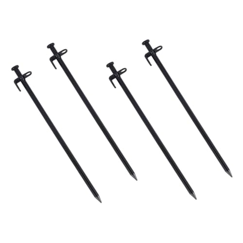 ELAYARD 4 Stück Teiliges Stahl Zeltheringe Extra Lang und Verstärkt Stabiler Erdanker für Camping Zelt Pavillon und Markise Widerstandsfähig gegen Stein Sand und Schnee Leicht und von ELAYARD