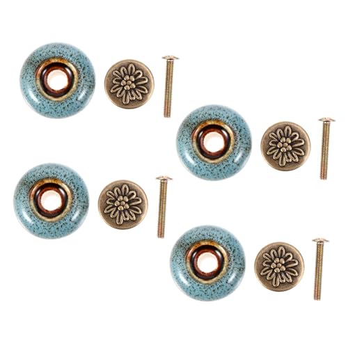 ELAYARD 4 Stück Teiliges Vintage Möbelgriffe Keramik und Rundgriff Schrankgriff für Kommode Schublade Möbelzubehör Antikblau ELAYARD 4 Stück Teiliges Vintage Möbelgriffe Keramik und Rundgriff Schrankgriff für Kommode Schublade Möbelzubehör Antikblau von ELAYARD
