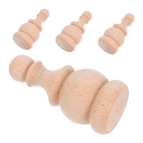 ELAYARD 4 Stück Teiliges aus Massivem Holz Endstücken für Bettpfosten Römisch Inspiriertes Geschnitztes Design mit Spitz Zulaufenden Kappen Dekorative Akzente für Treppengeländer von ELAYARD