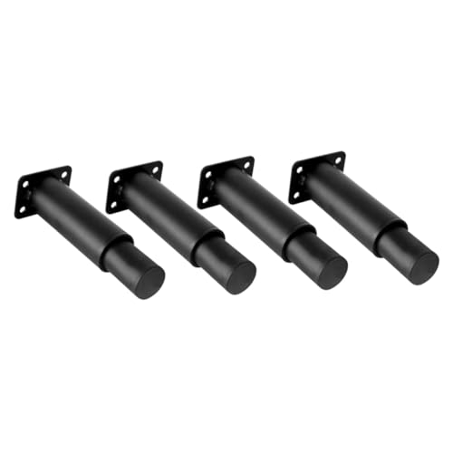 ELAYARD 4 Stück Verstellbare Metallmöbelfüße Robuste Stahlbeine für Sofa Stuhl und Tv Schrank Höhenverstellbar Schwarze Möbelbeine mit Rutschfestem Gummifuß Stabile Unterstützung von ELAYARD