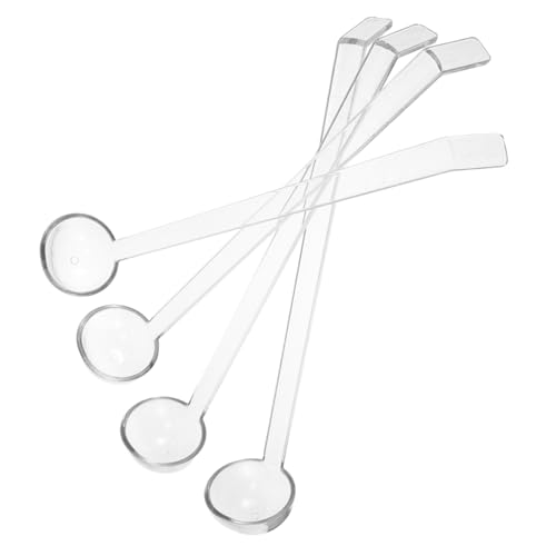 ELAYARD 4 Stücke Kleine Klare Kunststoff-kelle mit Langem Griff Wiederverwendbar Transparent Für Servieren von Dressings Suppen Fruchtsäften bei Cocktail Catering-partys von ELAYARD