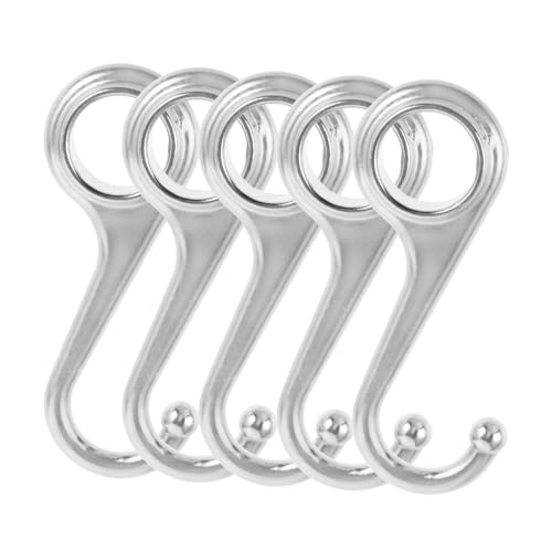 ELAYARD 5 Stück Metallhaken Mehrzweck Küchen Bad Garderobe Haken Stabile Aufhängung für Handtücher Schmuck Schlüssel Moderne Silberne Wandhaken für Zuhause von ELAYARD