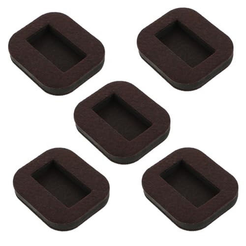 ELAYARD 5 Stück Möbel Rollenstopper Filzauflagen Quadratisch Braun rutschfest Möbelrad Fixierer für Stuhl Sofa Schreibtisch Bürostuhl Parkettschutz von ELAYARD