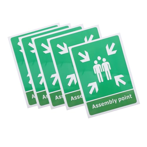 ELAYARD 5 Stück Teiliges Evakuierungszeichen Sammelpunkt Aufkleber Selbstklebend Hohe Sichtbarkeit Sicherheitszeichen für Schule Büro Park Garten Vielseitig Einsetzbar ELAYARD 5 Stück Teiliges Evakuierungszeichen Sammelpunkt Aufkleber Selbstklebend Hohe Sichtbarkeit Sicherheitszeichen für Schule Büro Park Garten Vielseitig Einsetzbar von ELAYARD