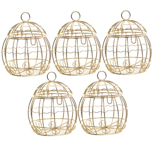 ELAYARD 5 Stück Teiliges Hochzeit Geschenkboxen Vogelkäfig Design Süßigkeiten Aufbewahrungsboxen Filigrane Hohl Gearbeitet Stilvolle Form für Festlichkeiten und Romantische Anlässe von ELAYARD