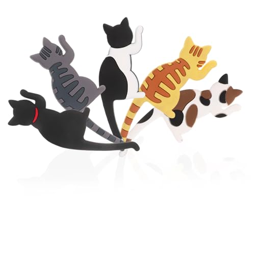 ELAYARD 5 Stück Teiliges Magnetisches Katzenhaken Schwerlastfähige Kühlschrank haken Kreative Rostfreie Magnete für Küche Büro und Zuhause zum Aufhängen von Handtüchern Schlüsseln und von ELAYARD