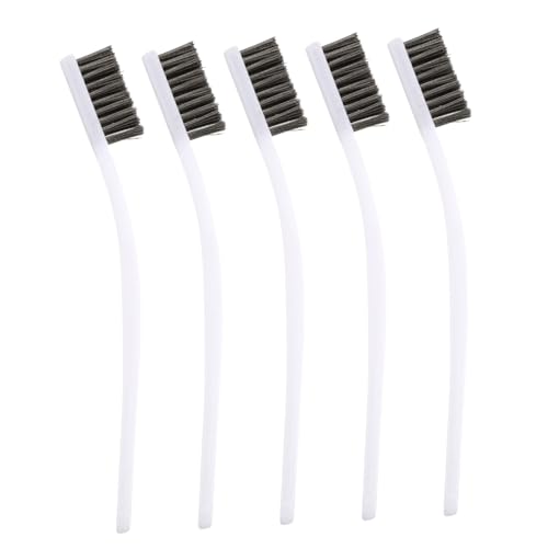 ELAYARD 5 Stück Teiliges Messing Drahtbürsten Set mit Gebogenem Griff Mini Bürste aus Edelstahl und Nylon für Präzise Reinigung von Rost Schweißspritzern und Metallteilen für Enge Räume ELAYARD 5 Stück Teiliges Messing Drahtbürsten Set mit Gebogenem Griff Mini Bürste aus Edelstahl und Nylon für Präzise Reinigung von Rost Schweißspritzern und Metallteilen für Enge Räume von ELAYARD