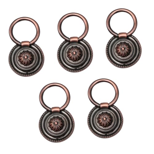 ELAYARD 5 Stück Vintage Möbelgriffe Rund Einzel loch Schrankgriffe für Kommoden Kleiderschränke Rot bronze Langlebig und Vielseitig Einsetzbar von ELAYARD
