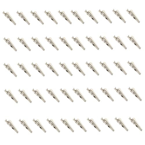 ELAYARD 50 Stück Teiliges Krokodilklemmen aus Hochwertigem Robuste Federbelastete Alligator clips mit Glatten Kanten Vielseitig Einsetzbar als Kabelhalter und Prüfclip für Elektrische von ELAYARD