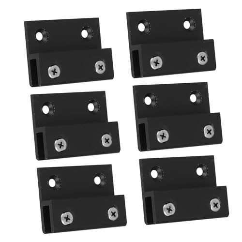 ELAYARD 6 Stück Glasklemmen aus Aluminiumlegierung Schwarz Wandmontage Glas Halterung mit Hoher Festigkeit Langlebig und Sicher für Spiegel Acrylschilder und Glasregale von ELAYARD