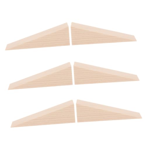 ELAYARD 6 Stück Holz Türkeile mit Rutschfestem Chevron muster Dreieckige Türstopper aus Robustem Holz für Sichere Fixierung von Türen für Zuhause Büro Fenster und Fußböden von ELAYARD