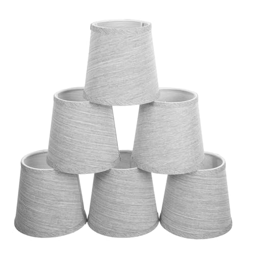 ELAYARD 6 Stück Kleine Leinen Lampenschirme Sanfte Lichtdiffusion Kompatibel mit Wand Tisch und Stehlampen Augenschonend für Nachttisch im Schlafzimmer von ELAYARD