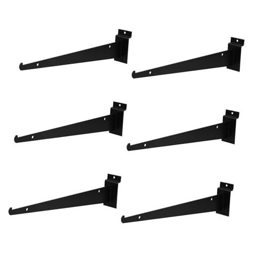 ELAYARD 6 Stück Schwere Metall Regalhalter Slatwall Wandhalterung für Supermarkt Lager Einzelhandel Vielseitige Stabile Aufbewahrungslösung Einfache Montage Langlebig von ELAYARD