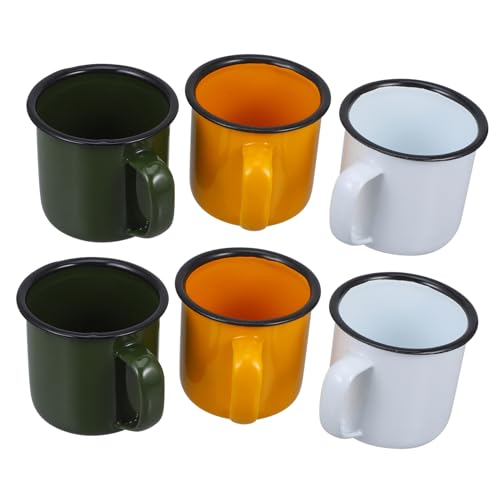 ELAYARD 6 Stück Teiliges Vintage Emaille Trinkbecher Kleine Dickwandige Tassen Hitzebeständig Rostfrei Vielseitig für Kaffee Tee Milch Camping und Haushalt Farblich Zufällige Farbe ELAYARD 6 Stück Teiliges Vintage Emaille Trinkbecher Kleine Dickwandige Tassen Hitzebeständig Rostfrei Vielseitig für Kaffee Tee Milch Camping und Haushalt Farblich Zufällige Farbe von ELAYARD