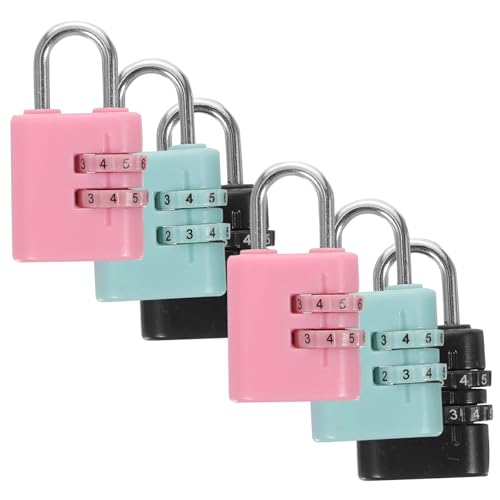 ELAYARD 6 Stück Teiliges Vorhängeschloss Stelligem Zahlencode Niedliches Kombinationsschloss für Schränke Taschen Koffer Praktische Kindersicherung Robustes Haushalts padlock von ELAYARD