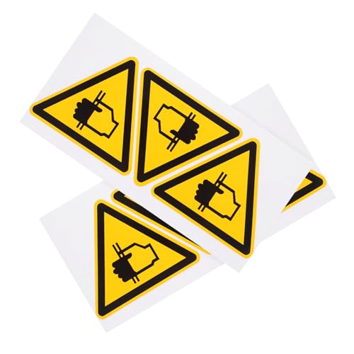 ELAYARD 6 Stück Warnhinweis Aufkleber Hand Quetschgefahr Selbstklebend Sicherheitskennzeichnung Warnschild für Werkstatt Betrieb Anlagen Schutz von ELAYARD