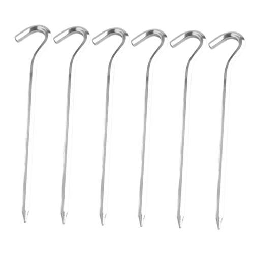 ELAYARD 6 Stück Zeltheringe aus Aluminiumlegierung Robuste Camping Heringe Leichte Bodenanker Sandfester Zeltnagel Tragbare Befestigung für Outdoor Zelte und Markisen von ELAYARD