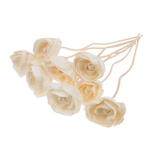 ELAYARD 8 Stück Teiliges Diffuser stäbchen Natürlichem Rattan und Handgefertigten Blumen Aromatherapiefreundlich für Raumduft und Dekoration in Wohnzimmer Bad Büro und Hochzeit von ELAYARD