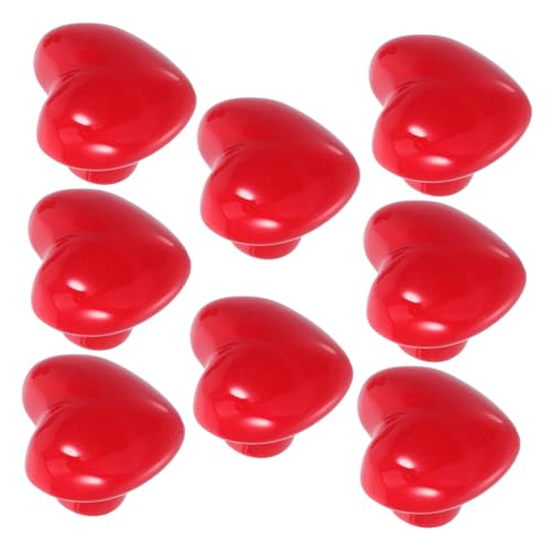 ELAYARD 8 Stück Teiliges Keramik Herzform Dekorative Langlebige Möbelknöpfe für Kommode Schrank Kinderzimmer Einfache Montage Vielseitig Einsetzbar Rot von ELAYARD