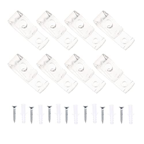 ELAYARD 8 Stück Teiliges Kunststoff Gardinenhaken Transparent Roller Rollozubehör Einfache Montage Stabile Vorhanghaken für Jalousien und Plissees von ELAYARD