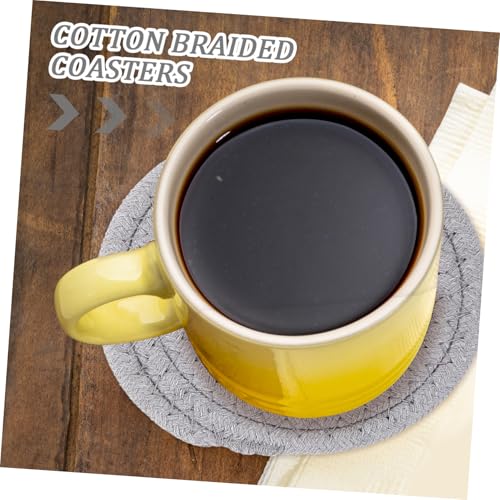 ELAYARD 8 Stück Teiliges Runde Baumwoll Untersetzer Hitzebeständig Gewebt für Kaffee und Esstisch Natürliche Saugfähige Tischdeko im Japanischen Stil in Verschiedenen Wiederverwendbar von ELAYARD
